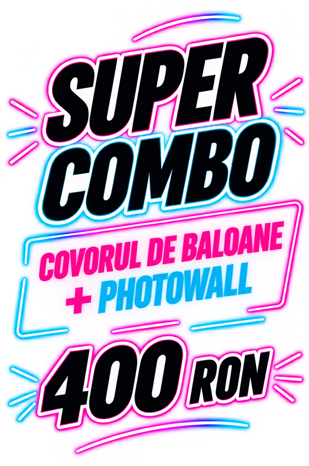 Super combo: covor de baloane + photowall — 400 RON